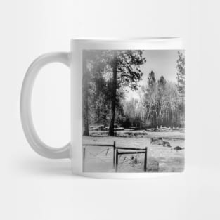 Snow Horses - Black And White Mug